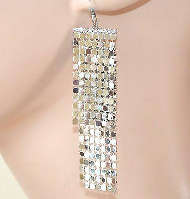 orecchini donna argento pendenti eleganti maglia nido