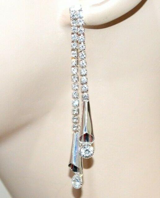 orecchini donna argento strass pendenti cristalli elegante