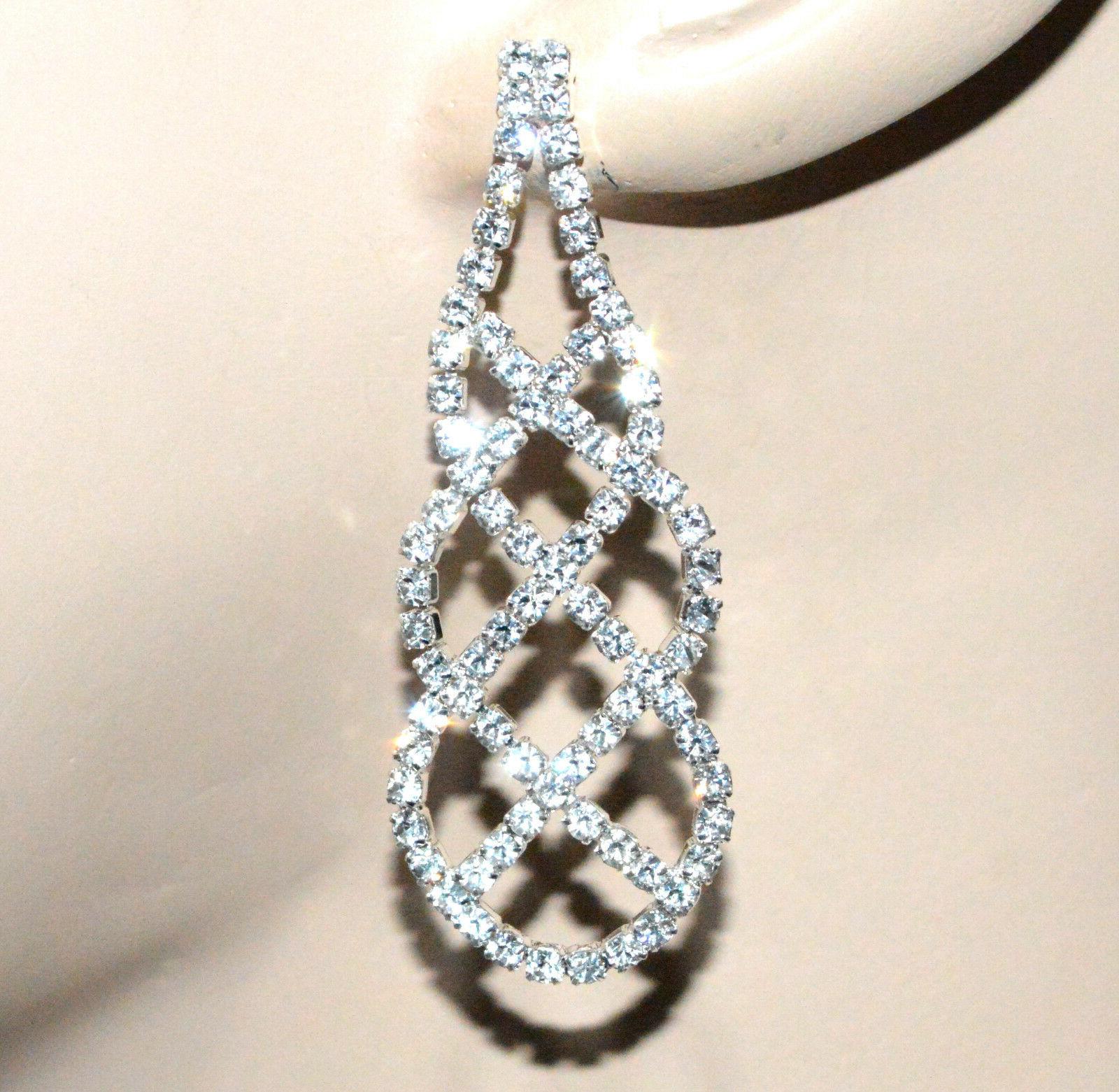 orecchini donna argento strass pendenti cristalli sposa