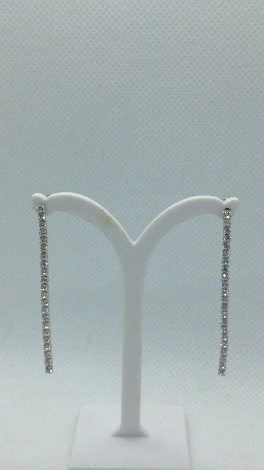 orecchini donna argento tennis zirconi bianchi mm