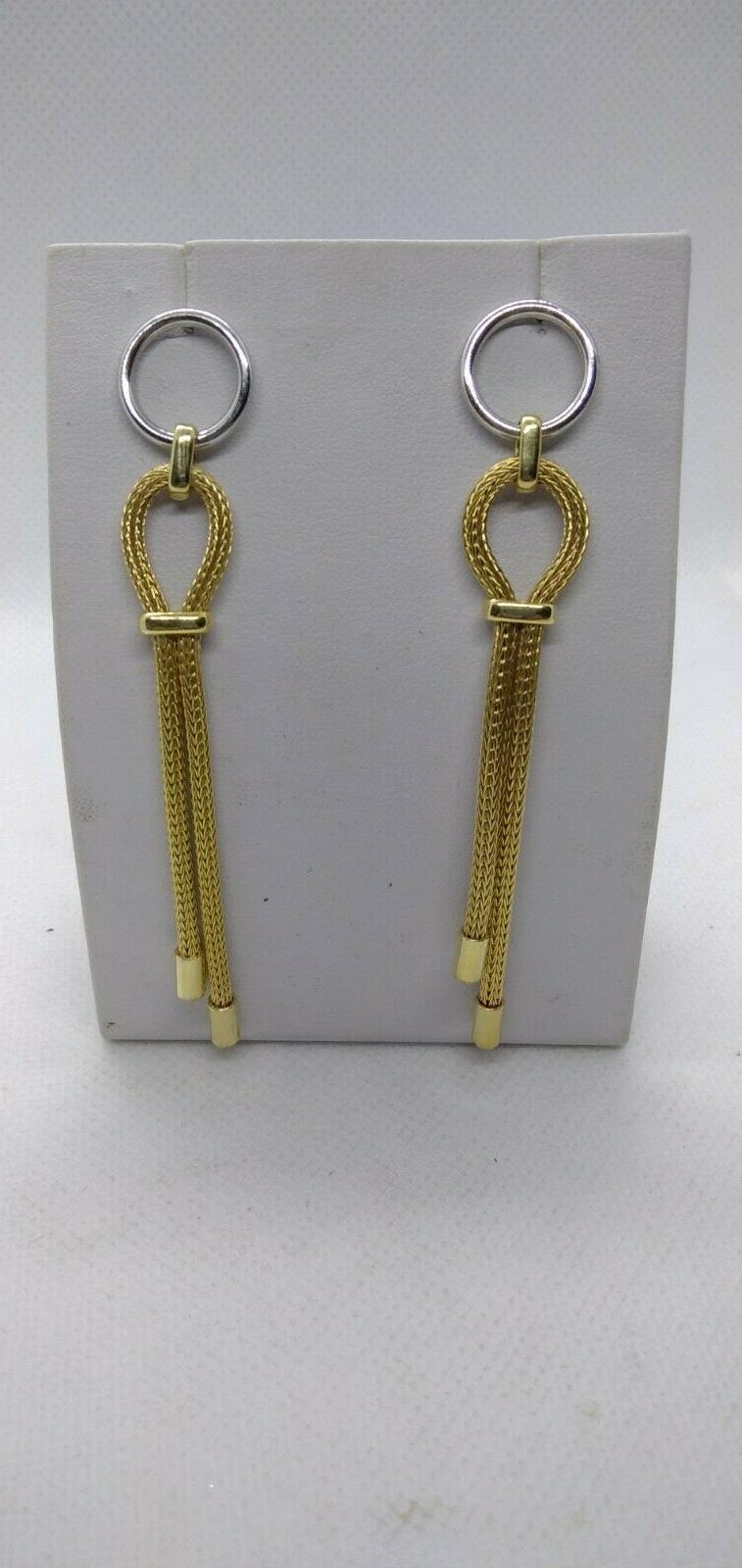 orecchini donna argento tessiti nodo bicolore dorati