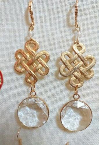 orecchini donna artigianali pendenti doppio nodo infinito