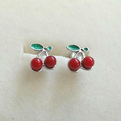 orecchini donna bambina lobo colore argento ciliegie