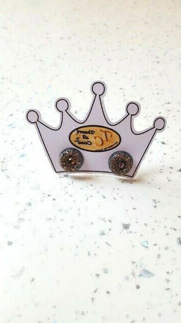 orecchini donna bigiotteria tondi a bottone glitterati