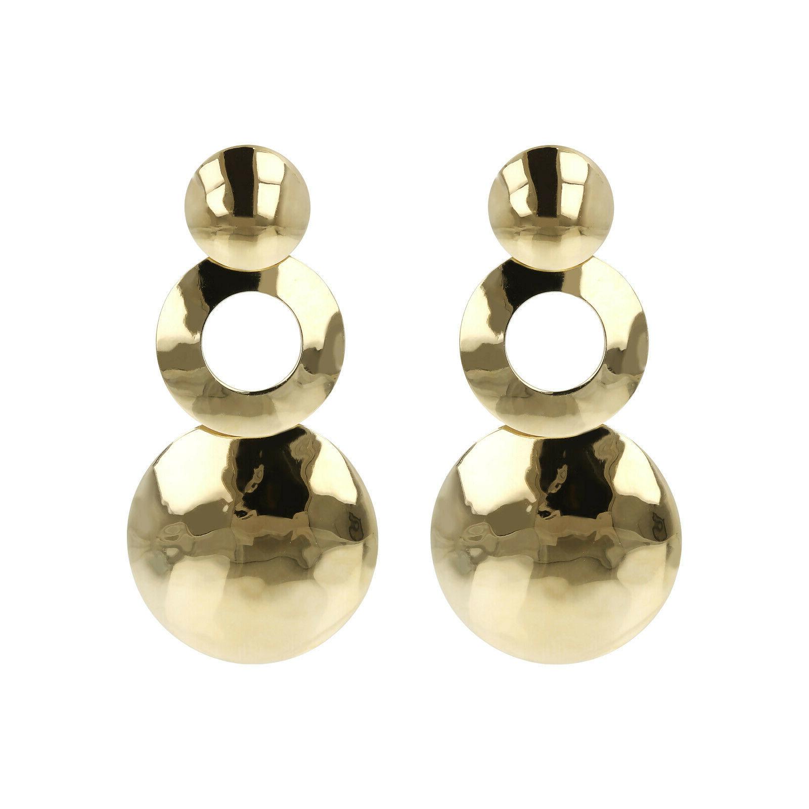 orecchini donna bronzo pendenti lunghi placcati oro