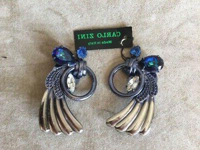 orecchini donna carlo zini pietra blu clip