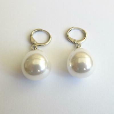 orecchini donna cerchi colore argento con perla