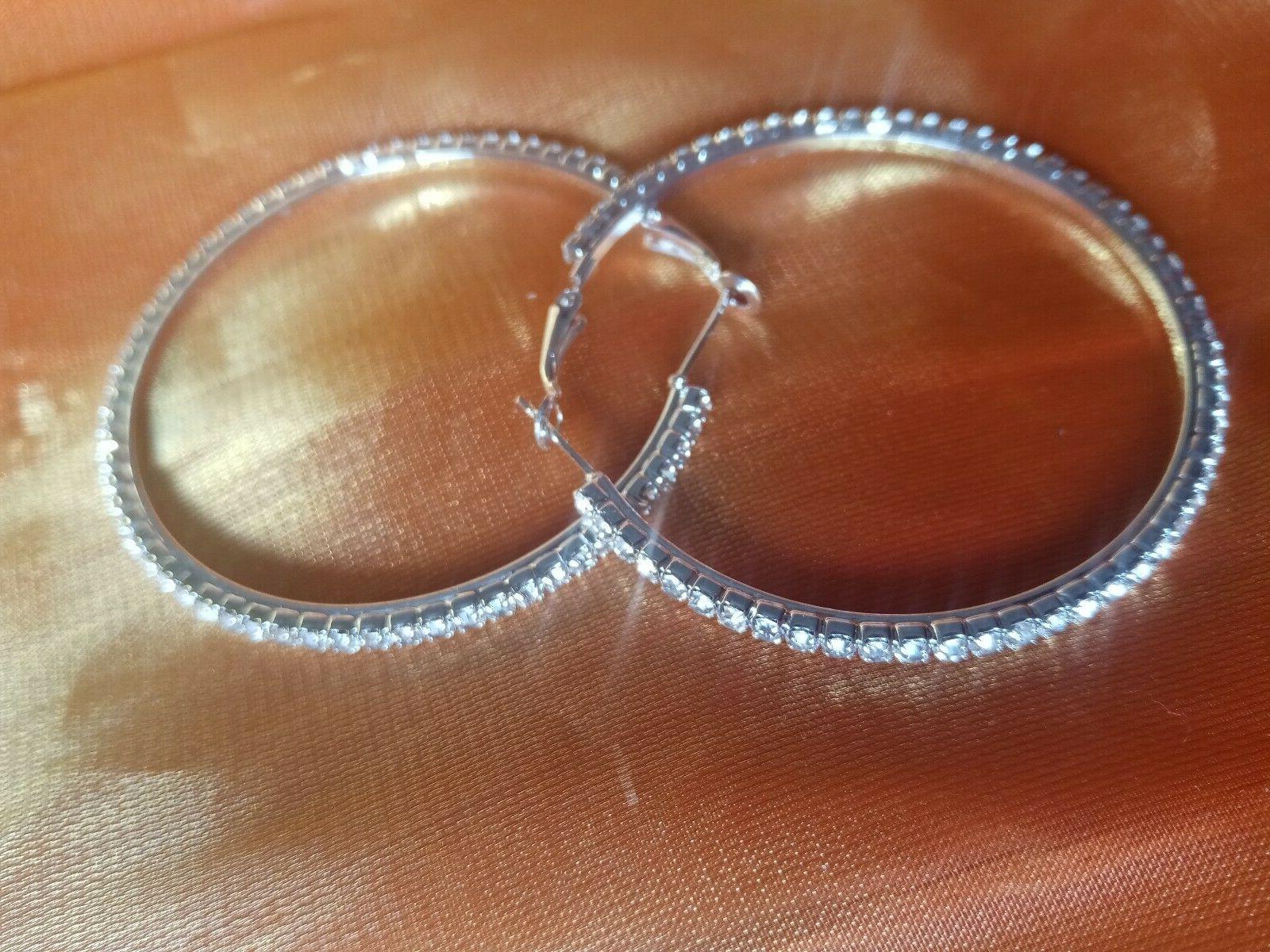 orecchini donna cerchi grandi con cristalli swarovski