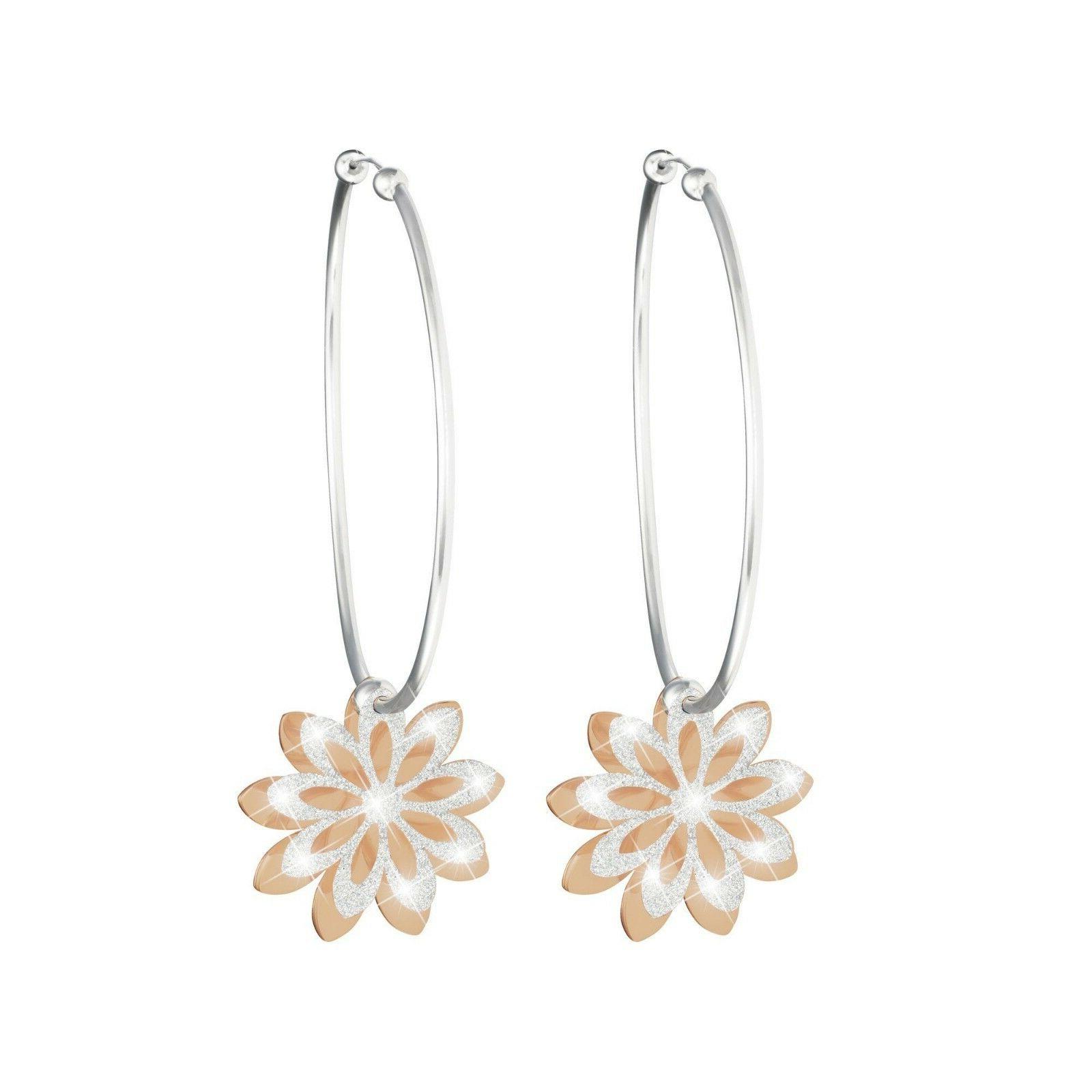 orecchini donna cerchi jolie ottone rosa margherita
