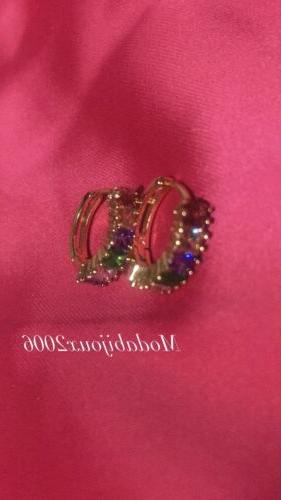 orecchini donna cerchi piccoli dorato con strass