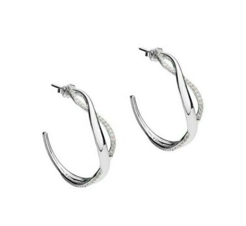 orecchini donna cerchi zirconi ribbon