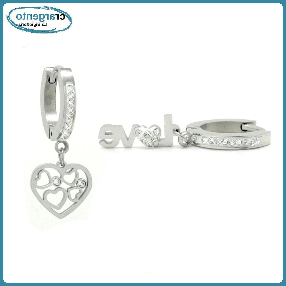 orecchini donna cerchio acciaio inox con scritta