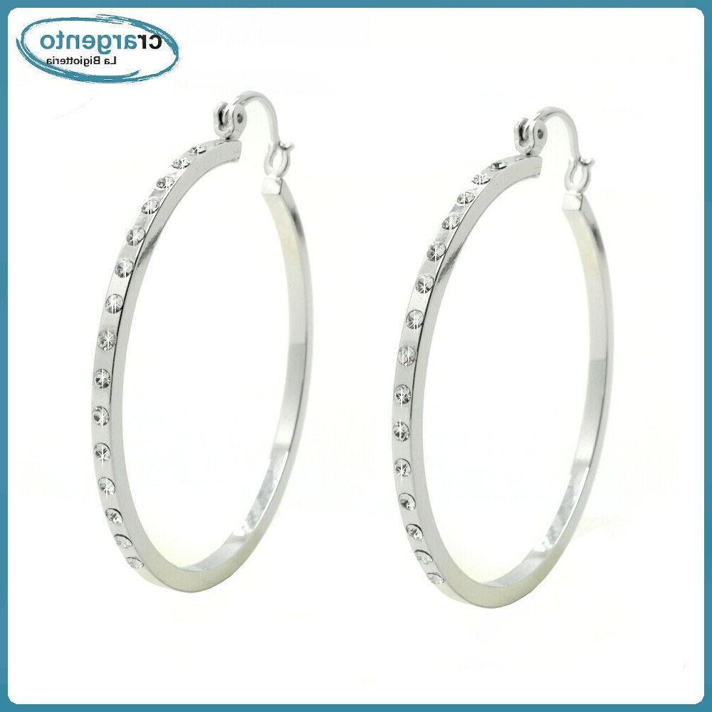orecchini donna cerchio pendenti grandi zirconi brillantini