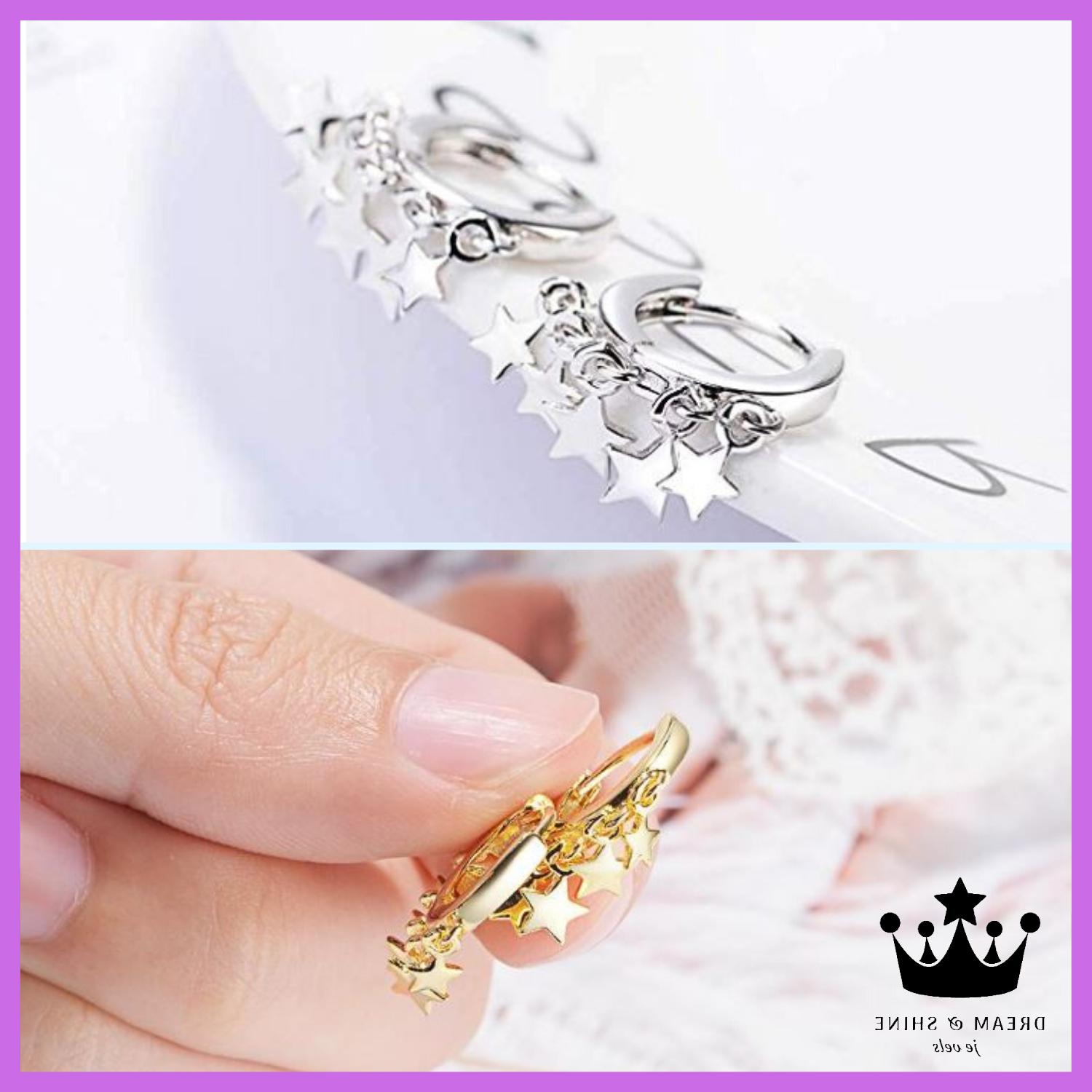 orecchini donna cerchio piccoli con stella stelline