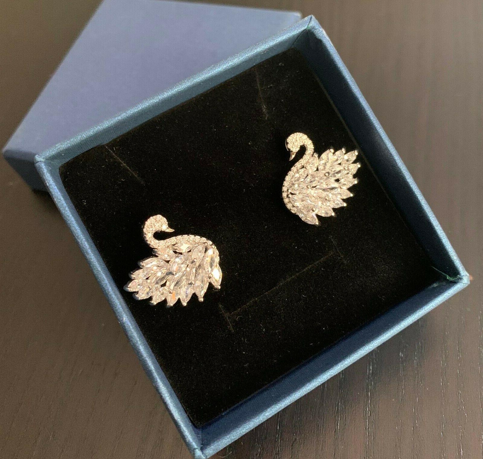 orecchini donna cigno con cristalli swarovski elements