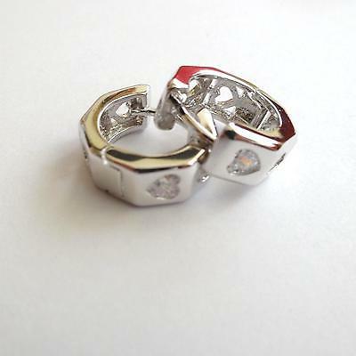 orecchini donna colore argento cerchi esagonali con