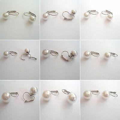 orecchini donna colore argento monachella perla bianca