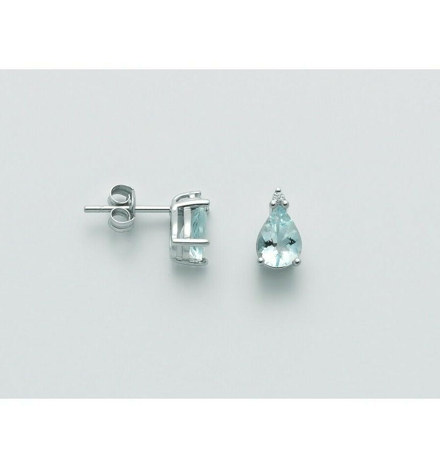 orecchini donna con acquamarina e diamanti in