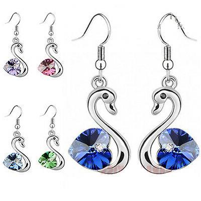 orecchini donna con cristallo swarovski zircone cigno