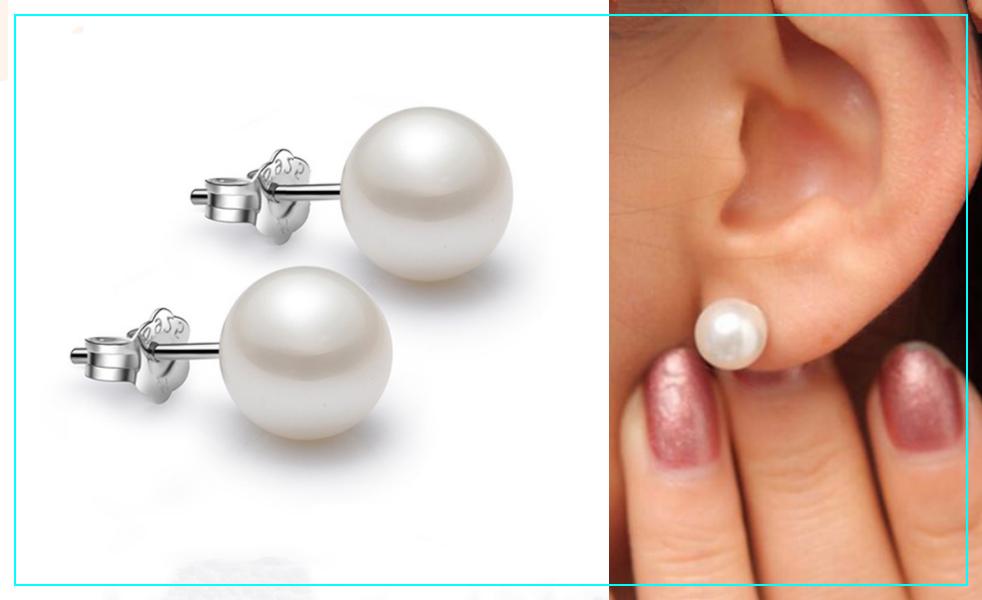 orecchini donna con perla argento 925 percent