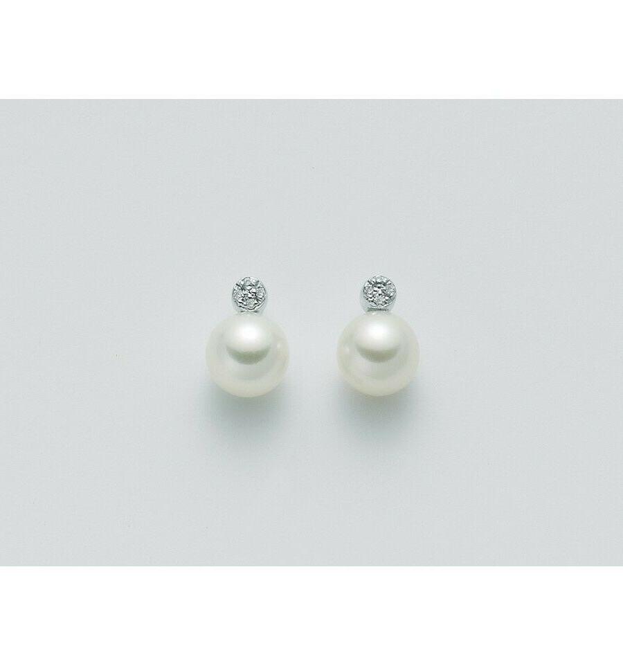 orecchini donna con perle in oro bianco