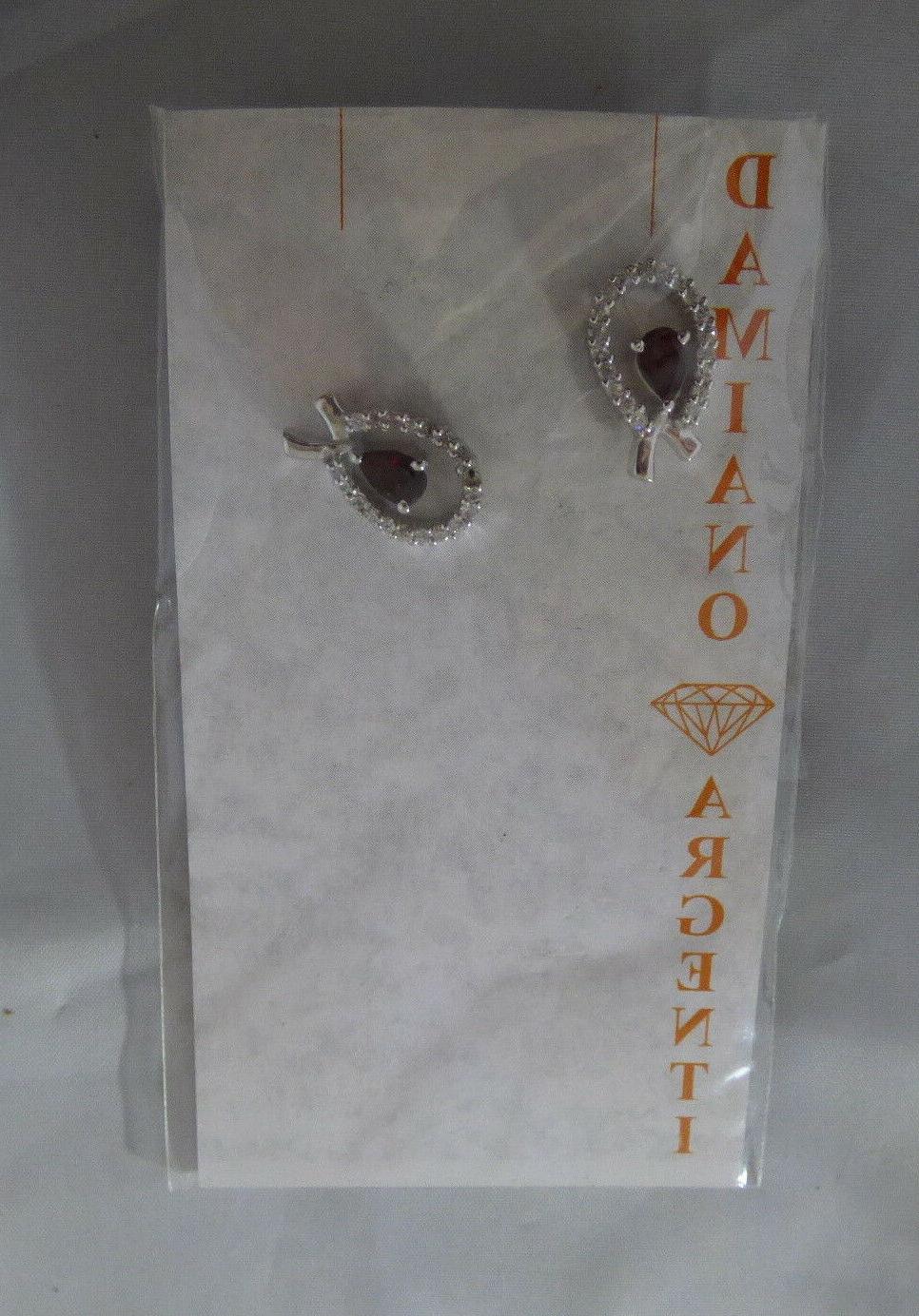 orecchini donna con pietre rosso scuro strass