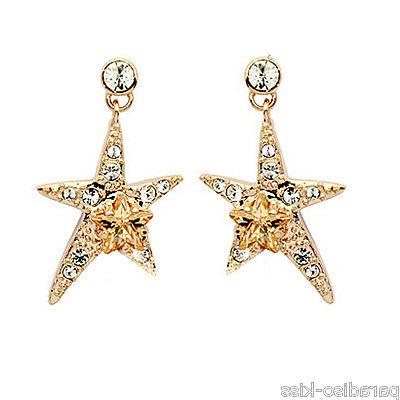 orecchini donna cristallo swarovski elements dorato stella