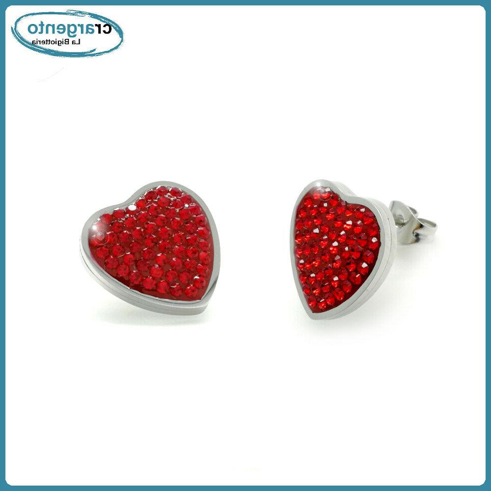 orecchini donna cuore a lobo acciaio inox