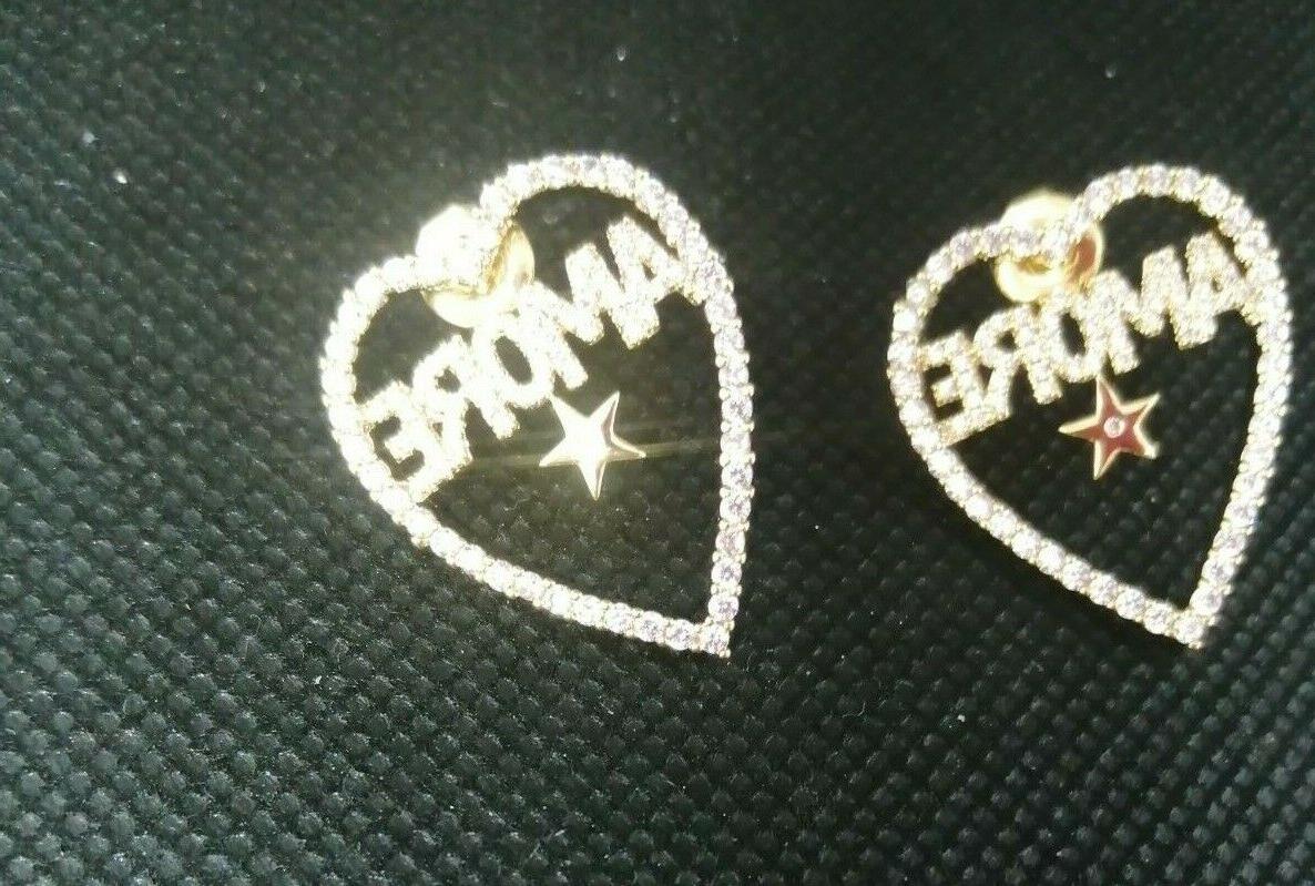 orecchini donna cuore con scritta amore impreziositi