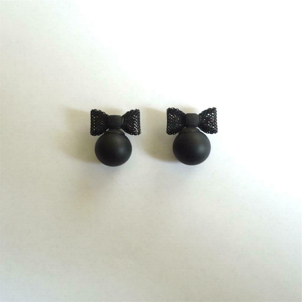 orecchini donna doppia perla perla nera con