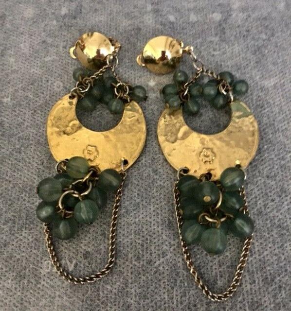 orecchini donna etnici bigiotteria color oro perle