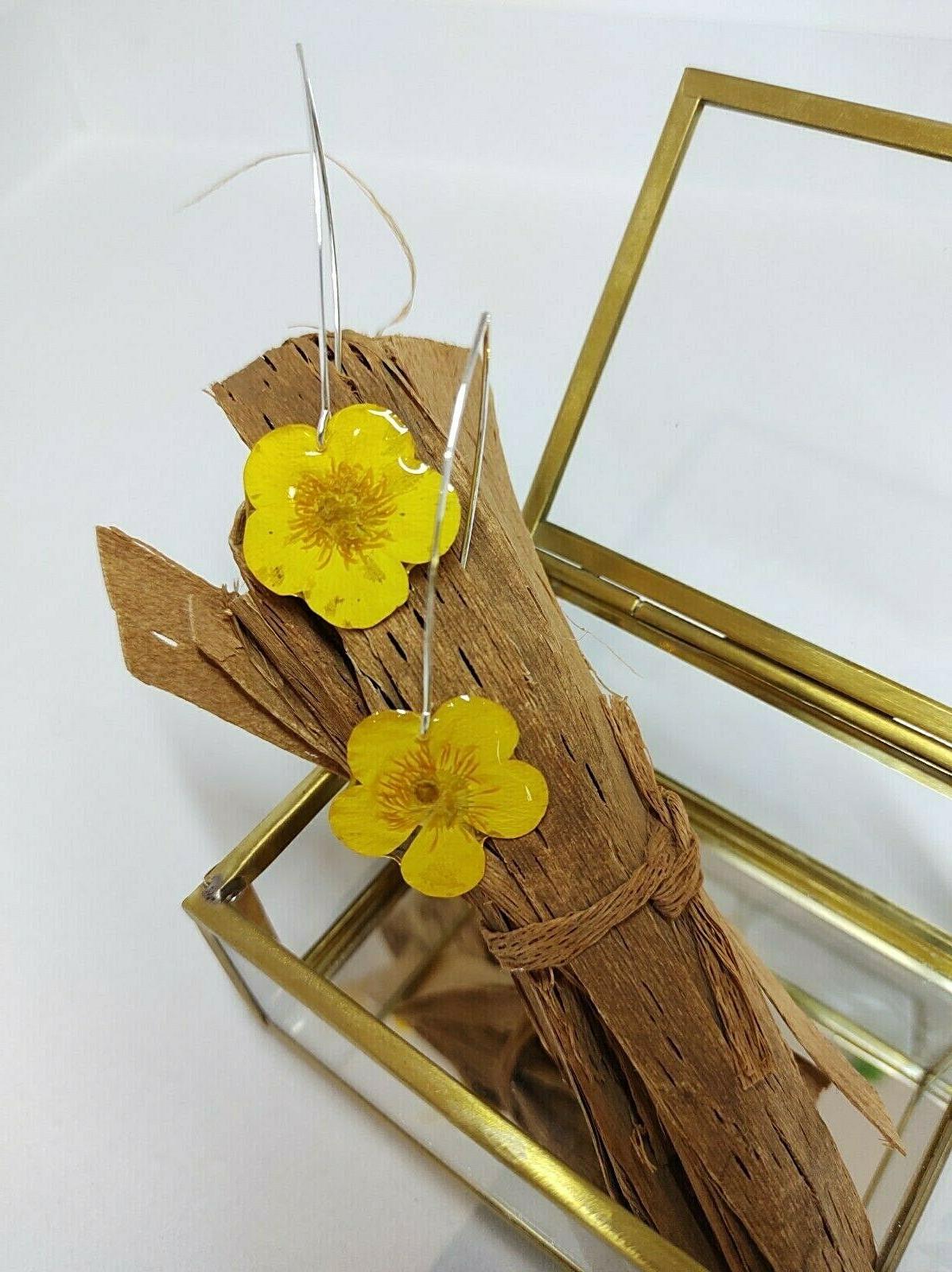 orecchini donna fiori veri orecchini ranuncolo giallo