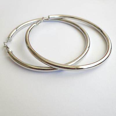 orecchini donna grandi cerchi lisci colore argento