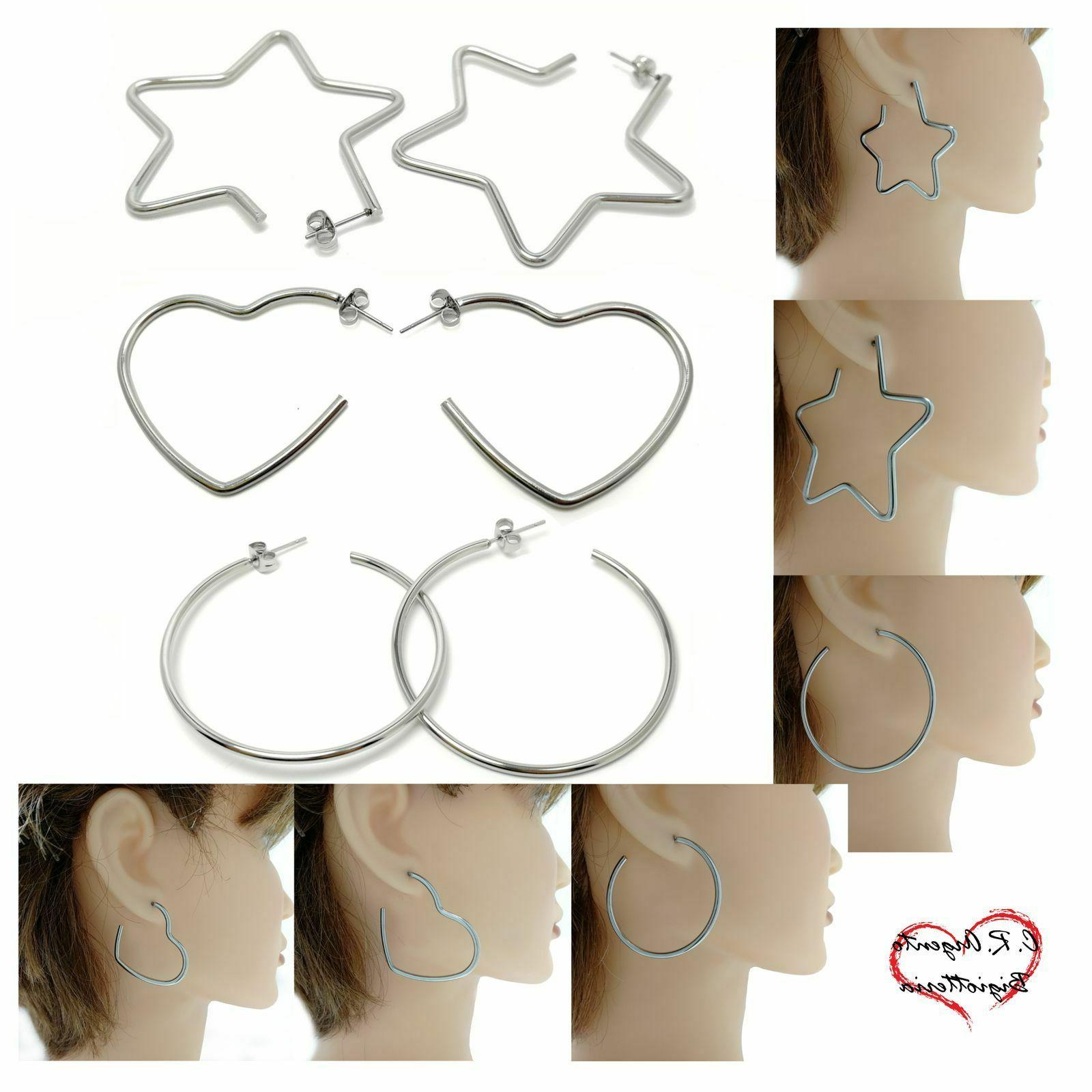 orecchini donna in acciaio inox a di