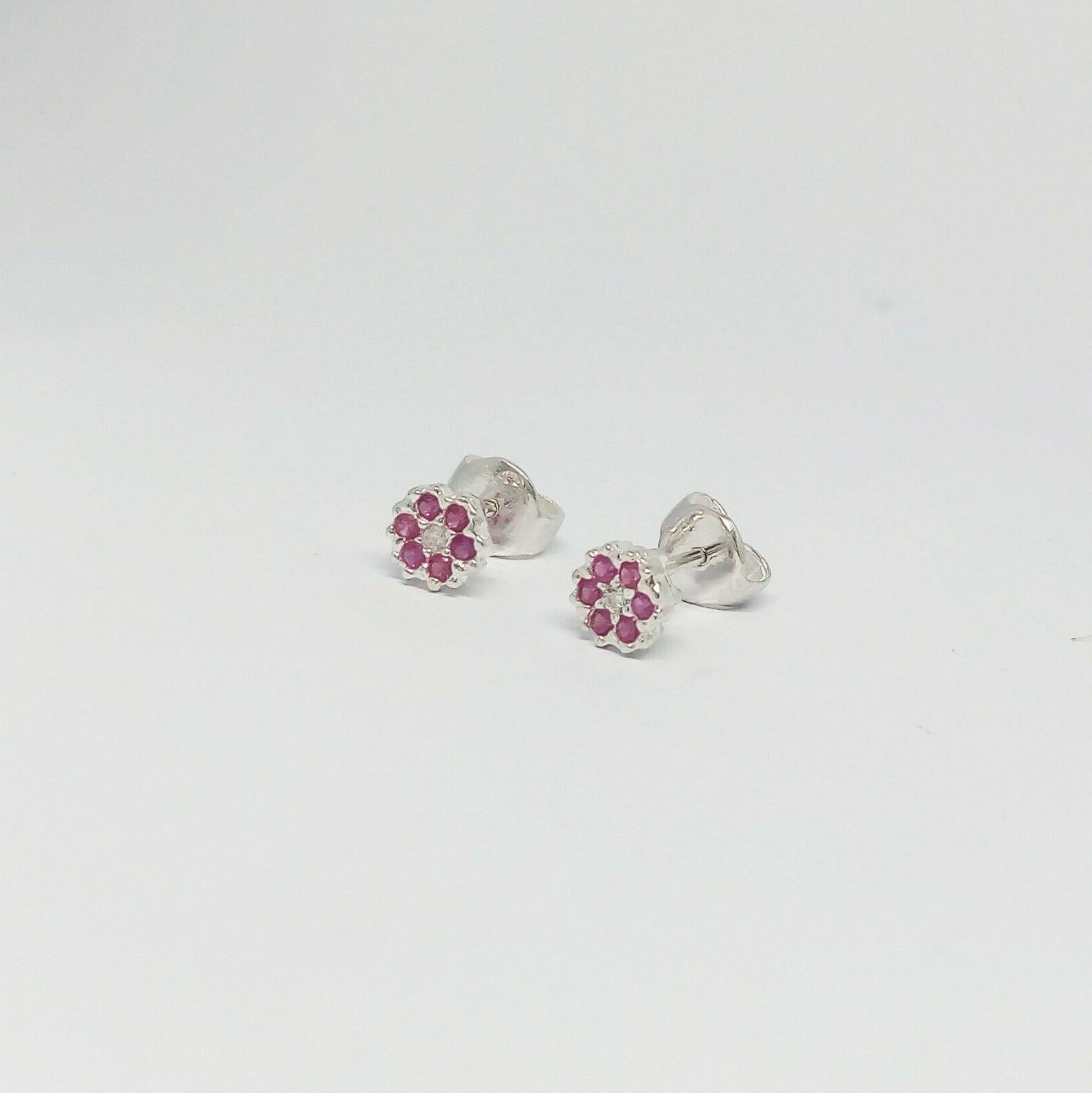 orecchini donna in argento con pietre rosse
