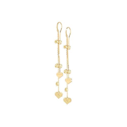 orecchini donna in argento gold pietre bianche