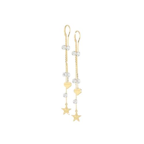 orecchini donna in argento gold pietre gialle