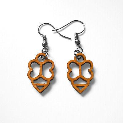 orecchini donna in legno e acciaio inox