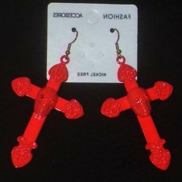 orecchini donna in metallo con croce e