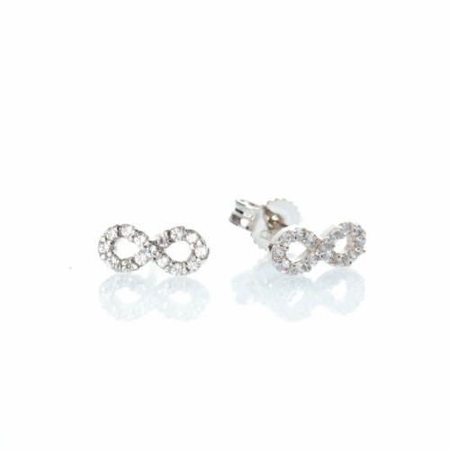 orecchini donna infinito oro bianco con zirconi
