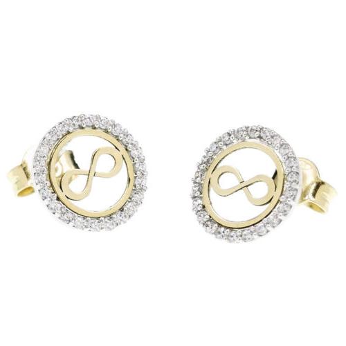 orecchini donna infinito oro giallo e bianco