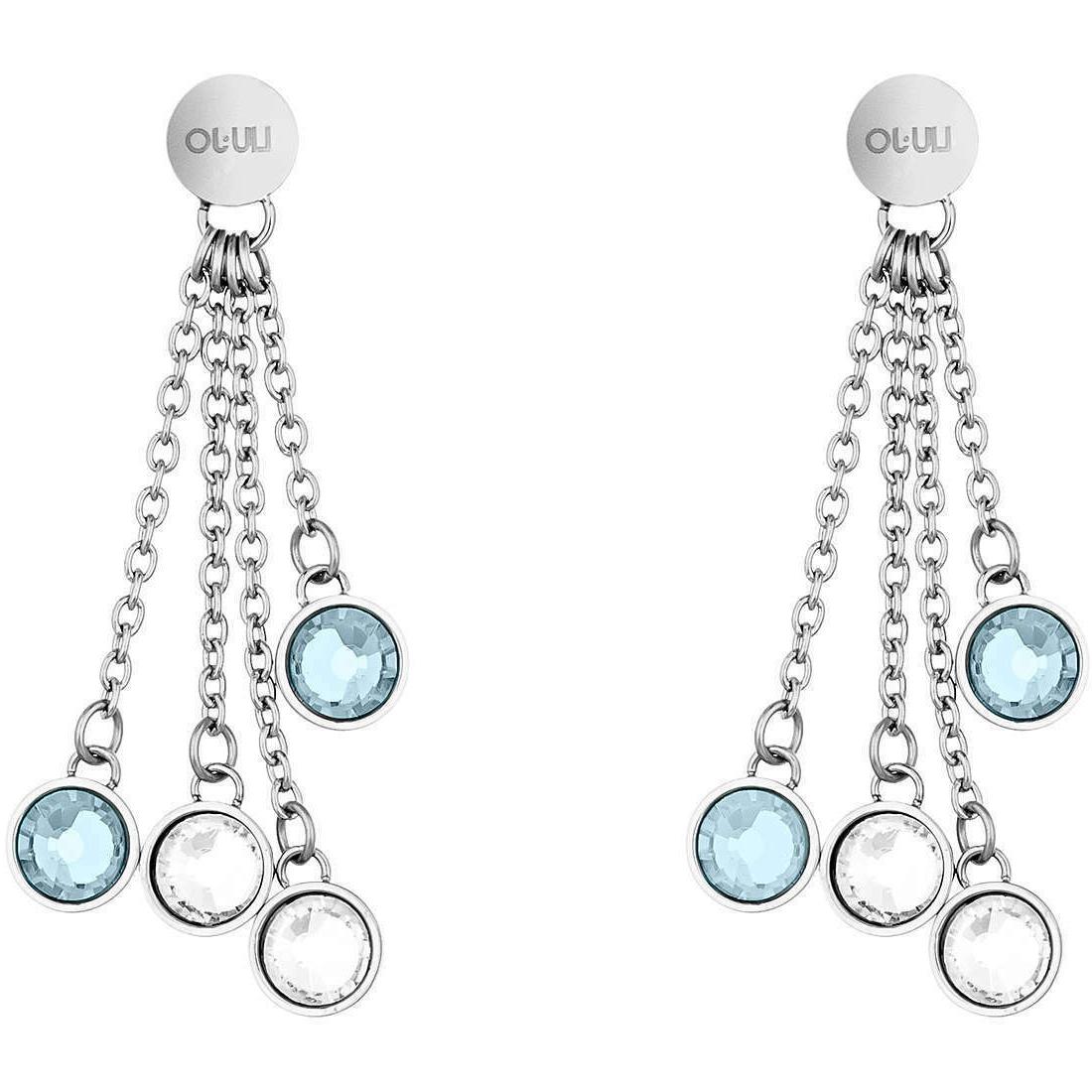 orecchini donna lj1105 cristalli azzurro e trasparente