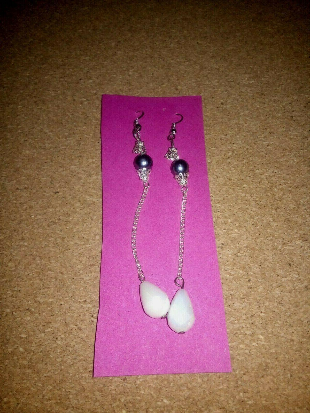 orecchini donna lunghi con catenina e perle