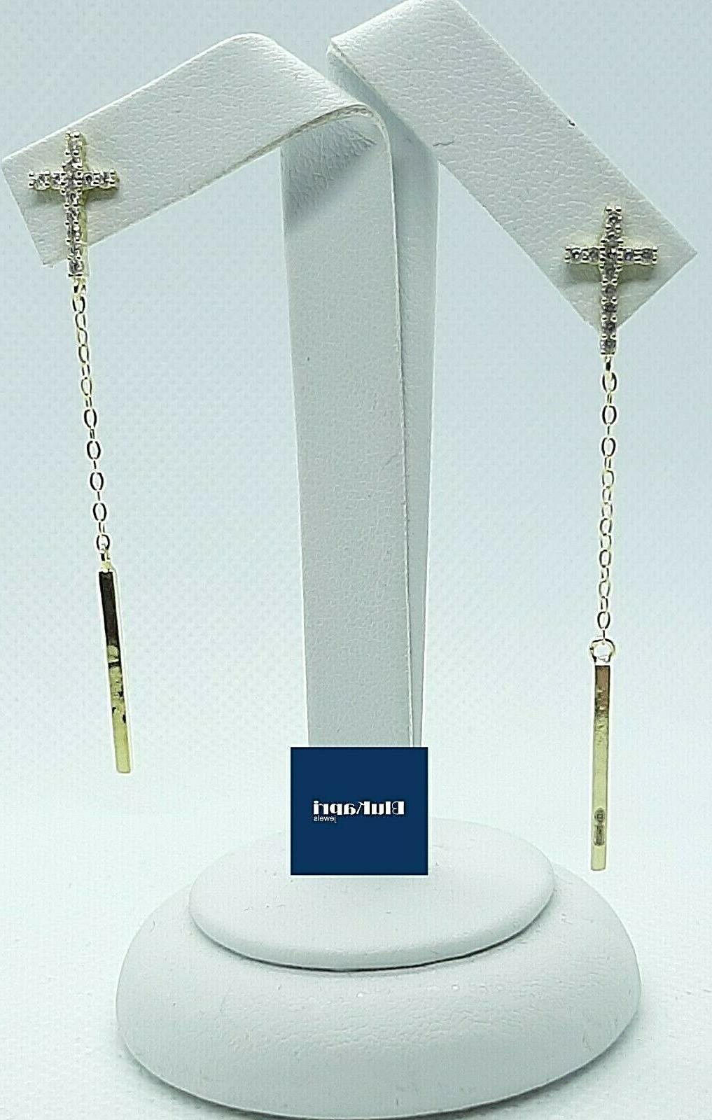 orecchini donna lunghi croce in argento 925