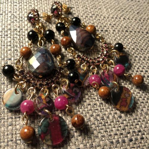 orecchini donna marca etnici con pietre e