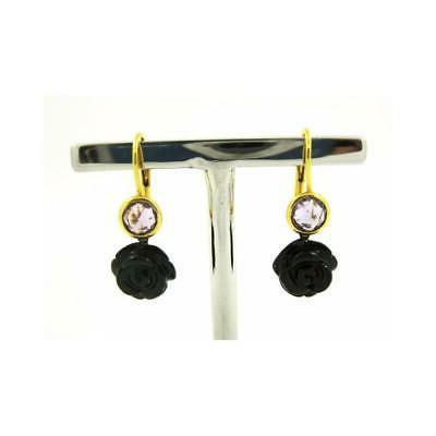 orecchini donna o193r8oa oro rosa nero ametista