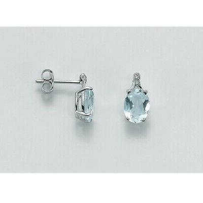 orecchini donna oro 750 acquamarina e diamanti