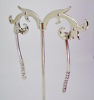 orecchini donna oro bianco 18k 750 pendenti