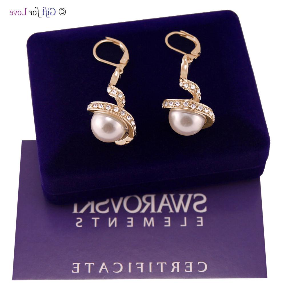 orecchini donna oro swarovski elements originale perla