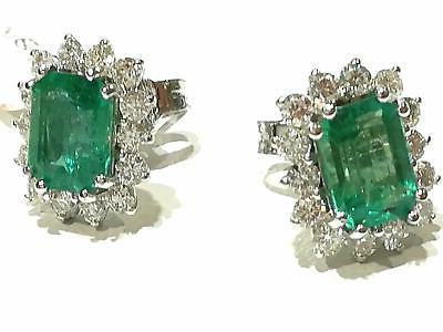 orecchini donna orsmedia001 smeraldo diamanti oro bianco
